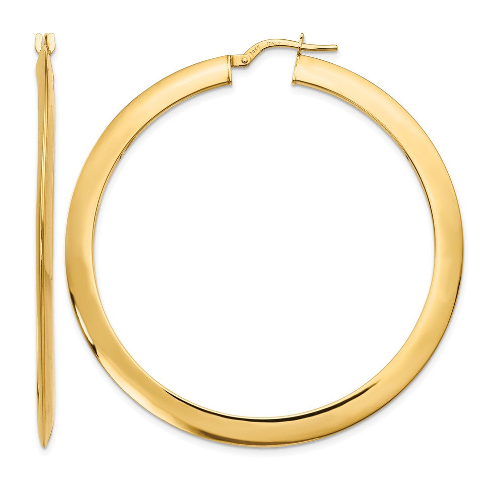 14K Yellow Gold Polished Hoop Earrings
