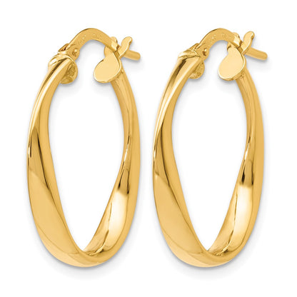 14K Yellow Gold Polished Hoop Earrings