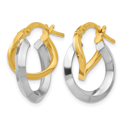 14K Two-Tone Hoop Earrings