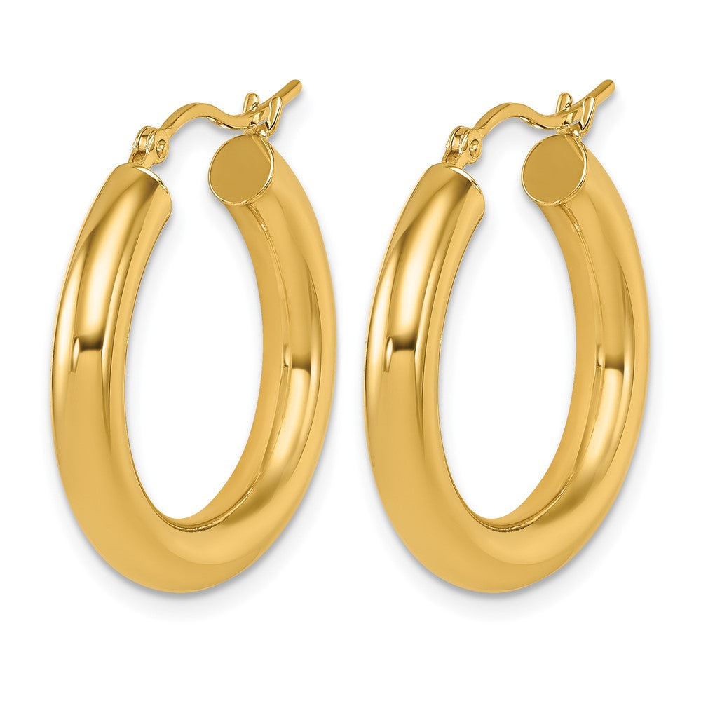 14K Yellow Gold Polished Lightweight Hoop Earrings