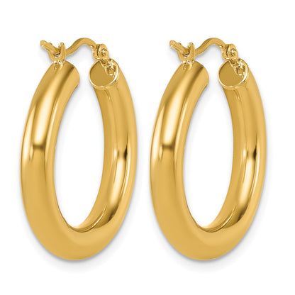 14K Yellow Gold Polished Lightweight Hoop Earrings