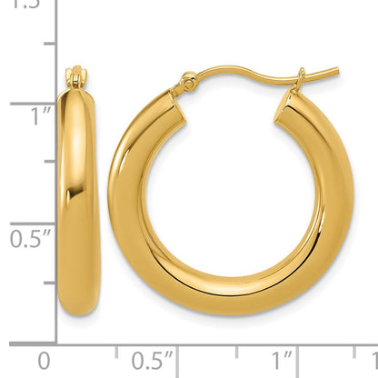 14K Yellow Gold Polished Lightweight Hoop Earrings