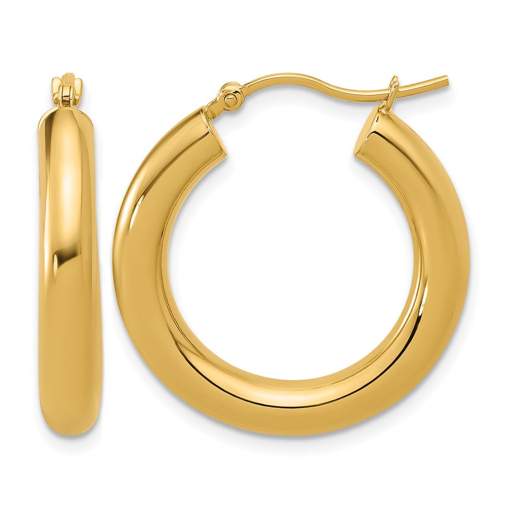 14K Yellow Gold Polished Lightweight Hoop Earrings