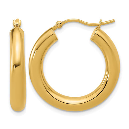 14K Yellow Gold Polished Lightweight Hoop Earrings