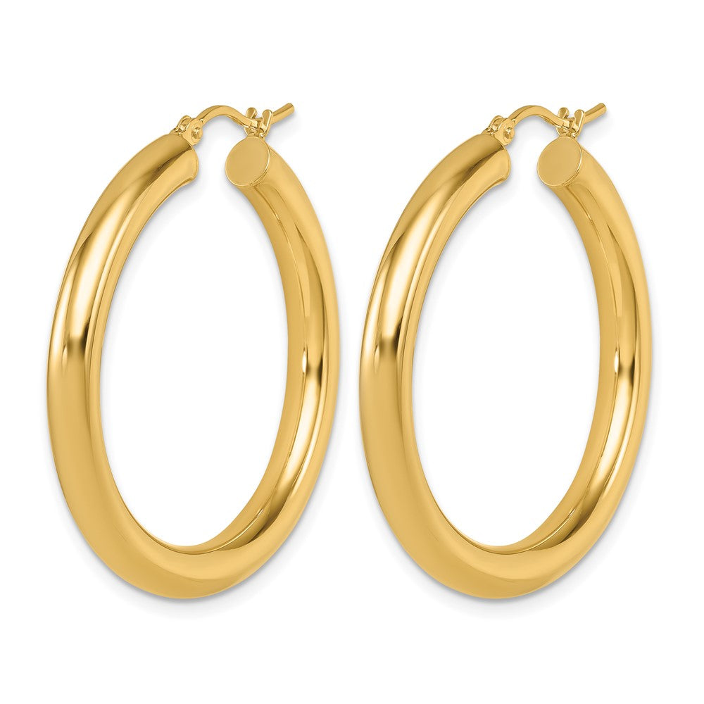 14K Yellow Gold Polished Lightweight Hoop Earrings