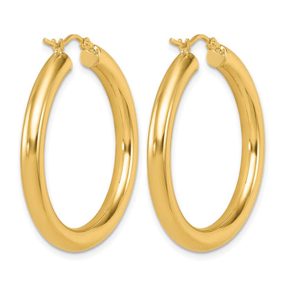 14K Yellow Gold Polished Lightweight Hoop Earrings
