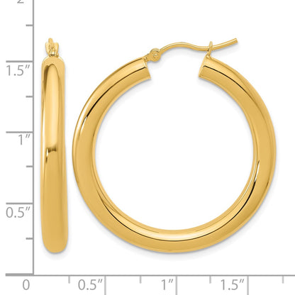 14K Yellow Gold Polished Lightweight Hoop Earrings