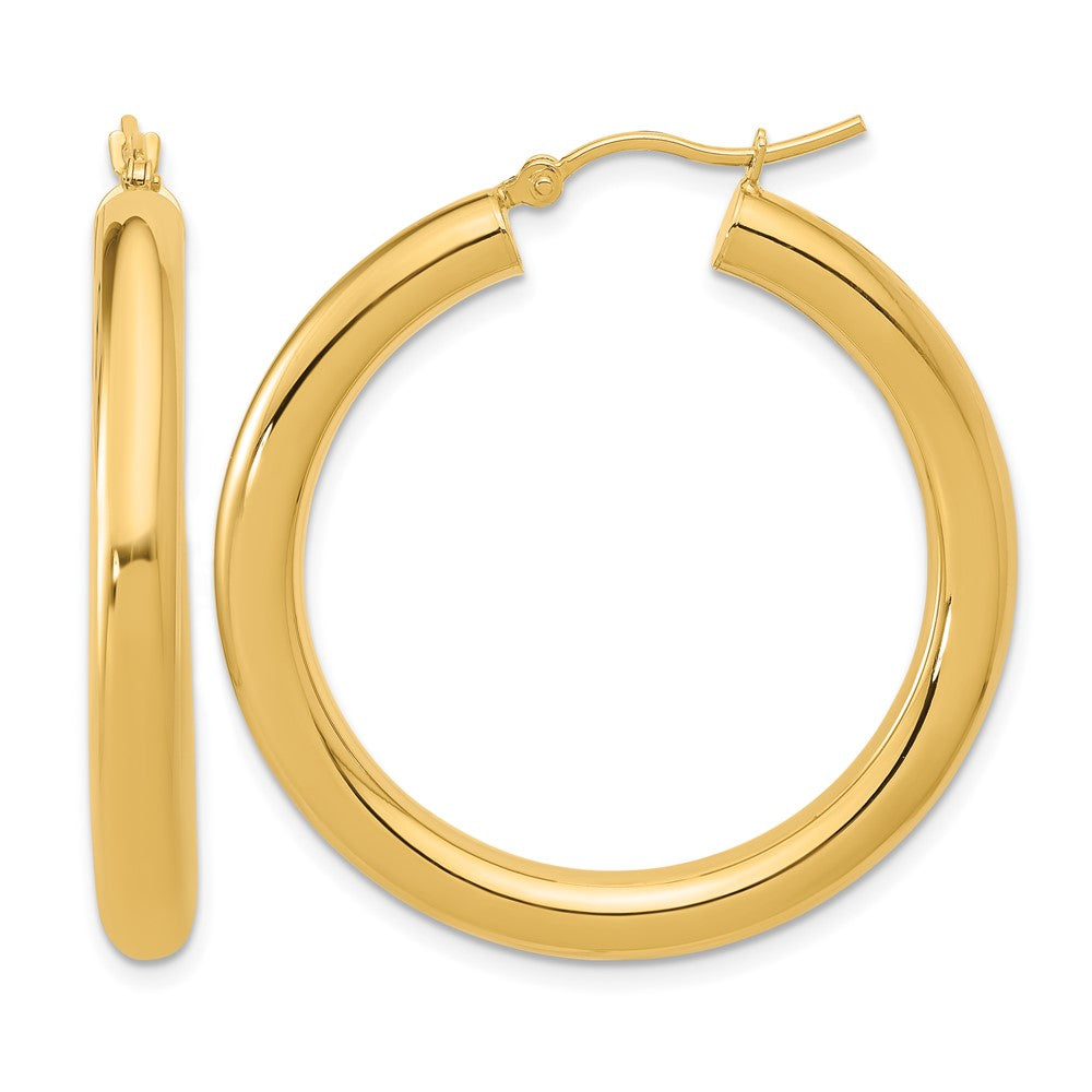 14K Yellow Gold Polished Lightweight Hoop Earrings