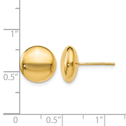 14K Yellow Gold Polished Button Post Earrings