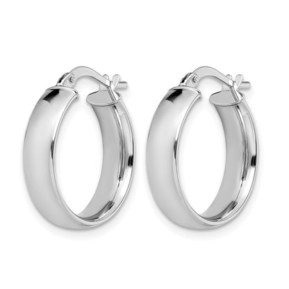 14K White Gold Polished Hoop Earrings