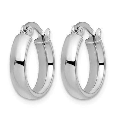 14K Yellow & Rhodium With White Plating Polished Hoop Earrings