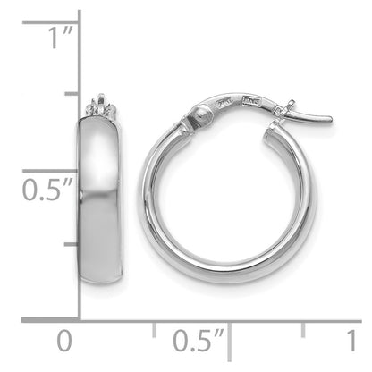 14K Yellow & Rhodium With White Plating Polished Hoop Earrings