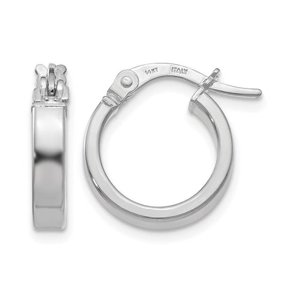 14K Yellow & Rhodium With White Plating Polished Hoop Earrings