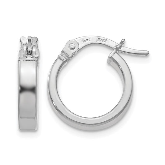 14K Yellow & Rhodium With White Plating Polished Hoop Earrings