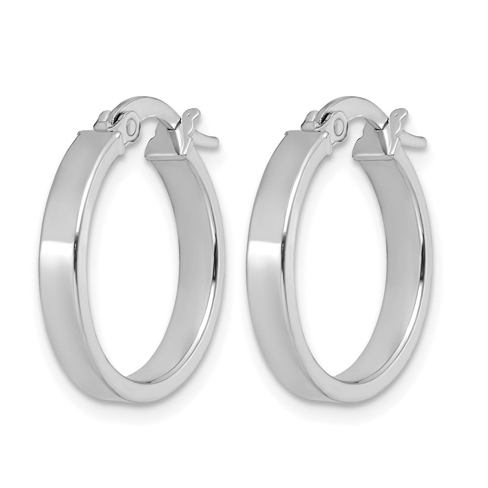 14K White Gold Polished Hoop Earrings