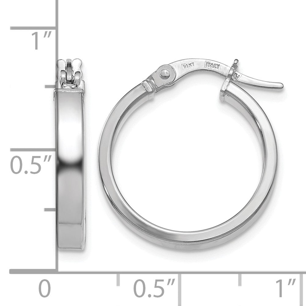 14K White Gold Polished Hoop Earrings