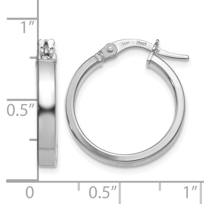 14K White Gold Polished Hoop Earrings