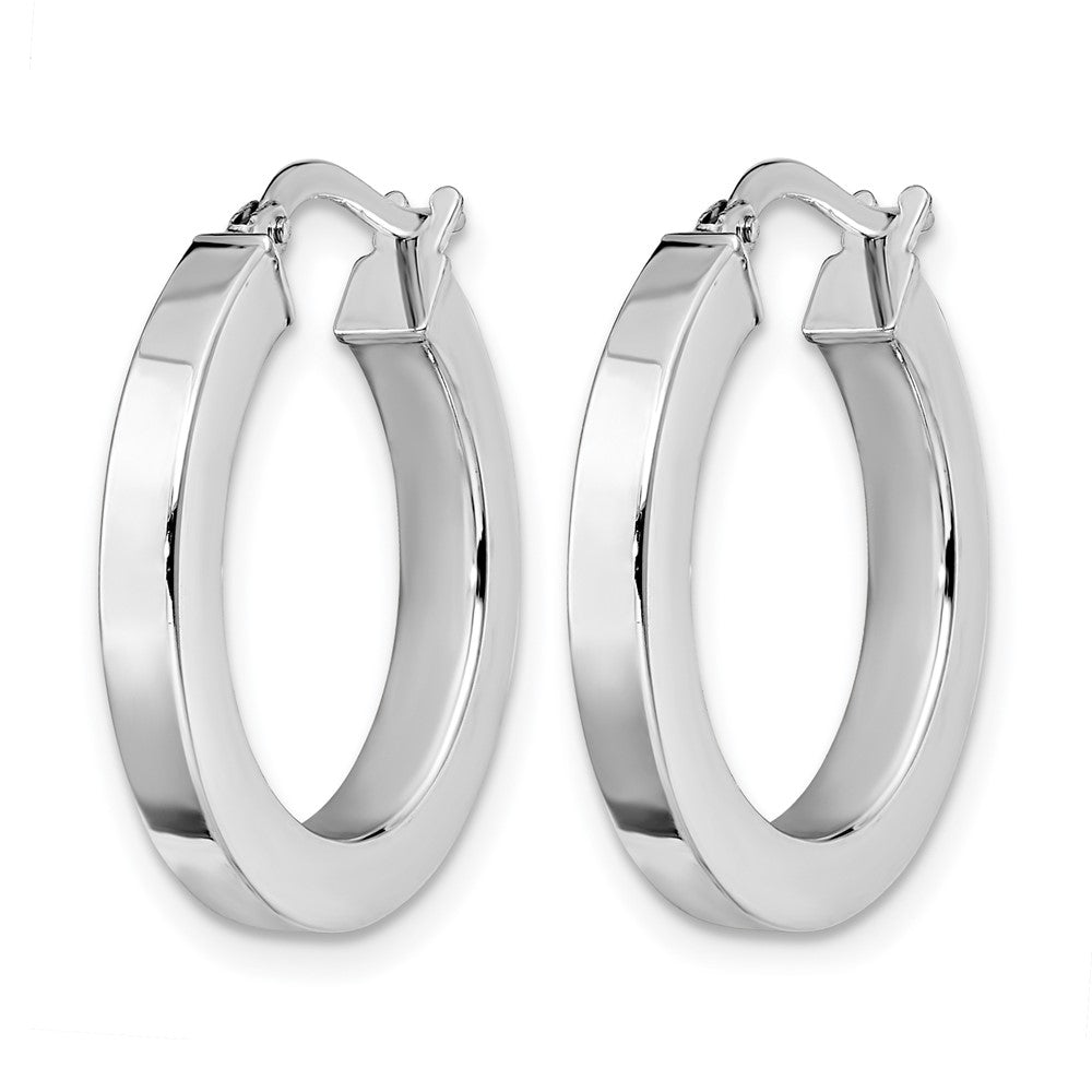 14K Yellow & Rhodium With White Plating Polished Hoop Earrings