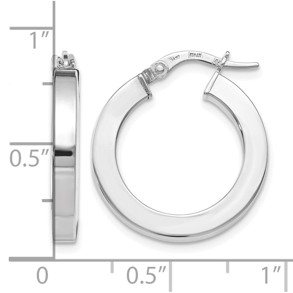 14K Yellow & Rhodium With White Plating Polished Hoop Earrings