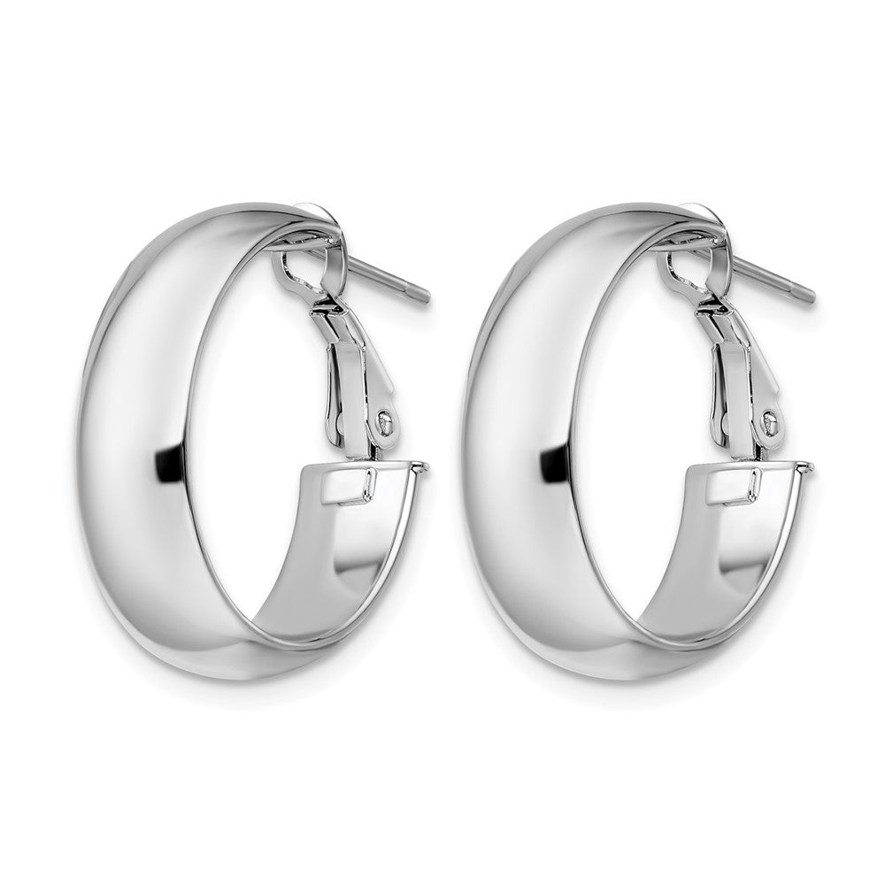 14K Yellow & Rhodium With White Plating Polished Hoop Earrings