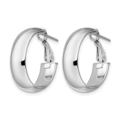 14K Yellow & Rhodium With White Plating Polished Hoop Earrings
