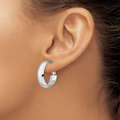 14K Yellow & Rhodium With White Plating Polished Hoop Earrings