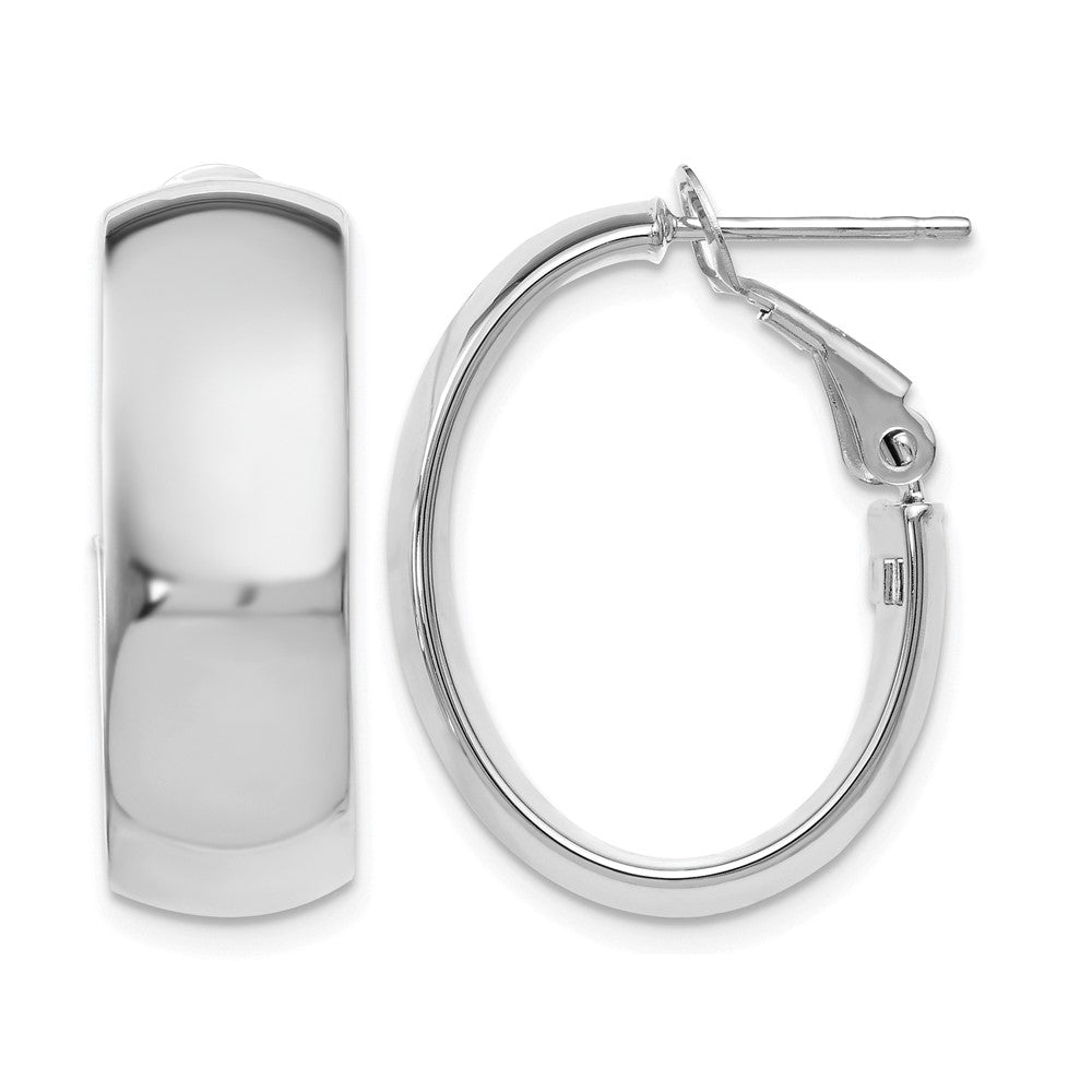 14K Yellow & Rhodium With White Plating Polished Hoop Earrings