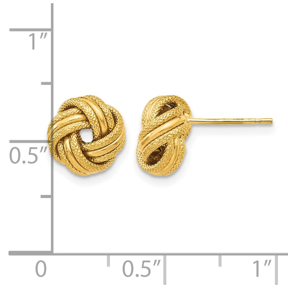 14K Yellow Gold Knot Polished D/C Post Earrings