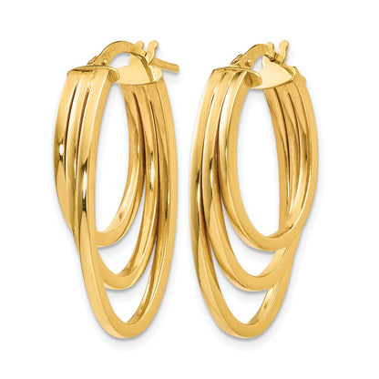 14K Yellow Gold Polished Hoop Earrings