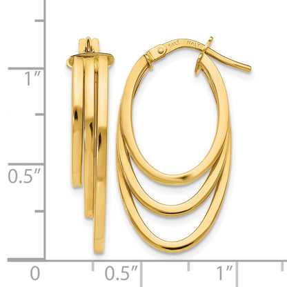 14K Yellow Gold Polished Hoop Earrings