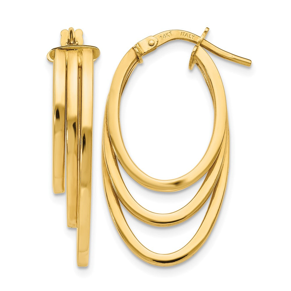 14K Yellow Gold Polished Hoop Earrings