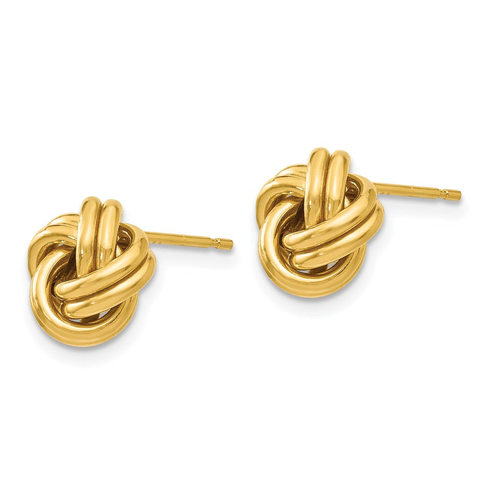 14K Yellow Gold Polished Love Knot Post Earrings