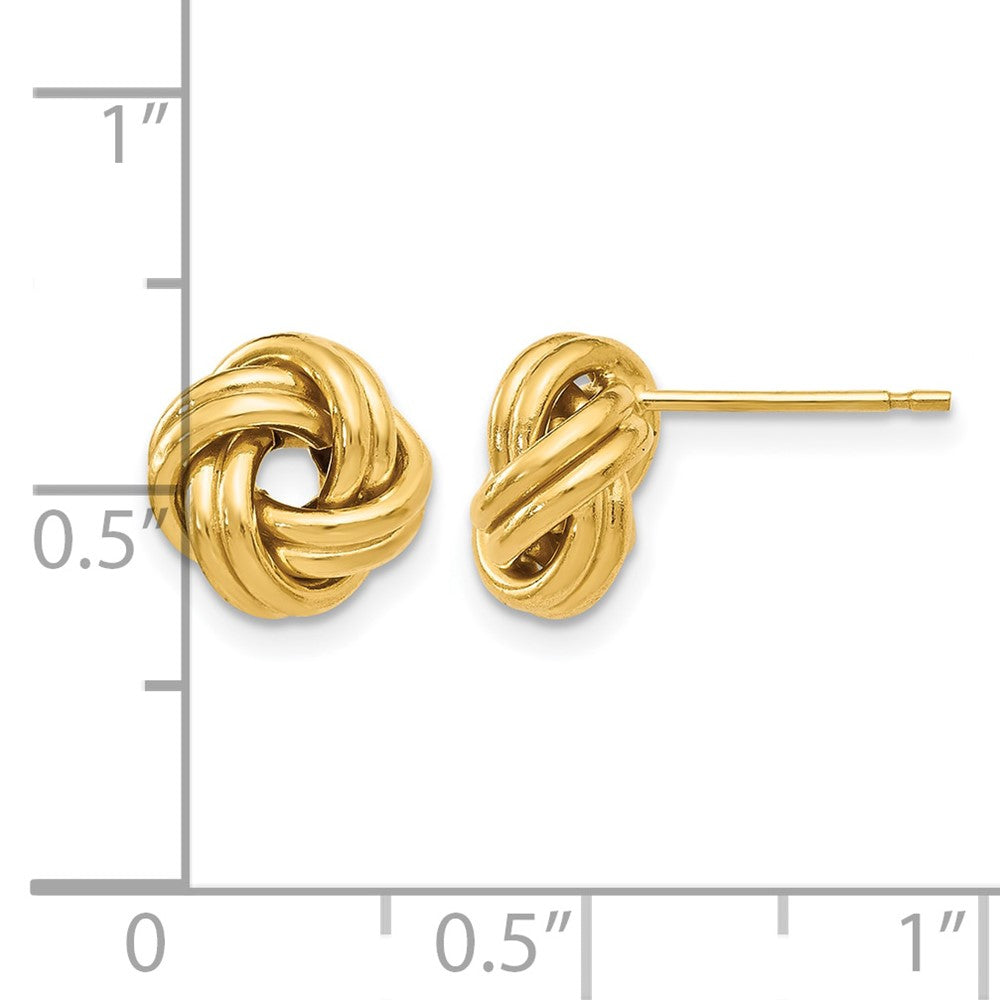 14K Yellow Gold Polished Love Knot Post Earrings