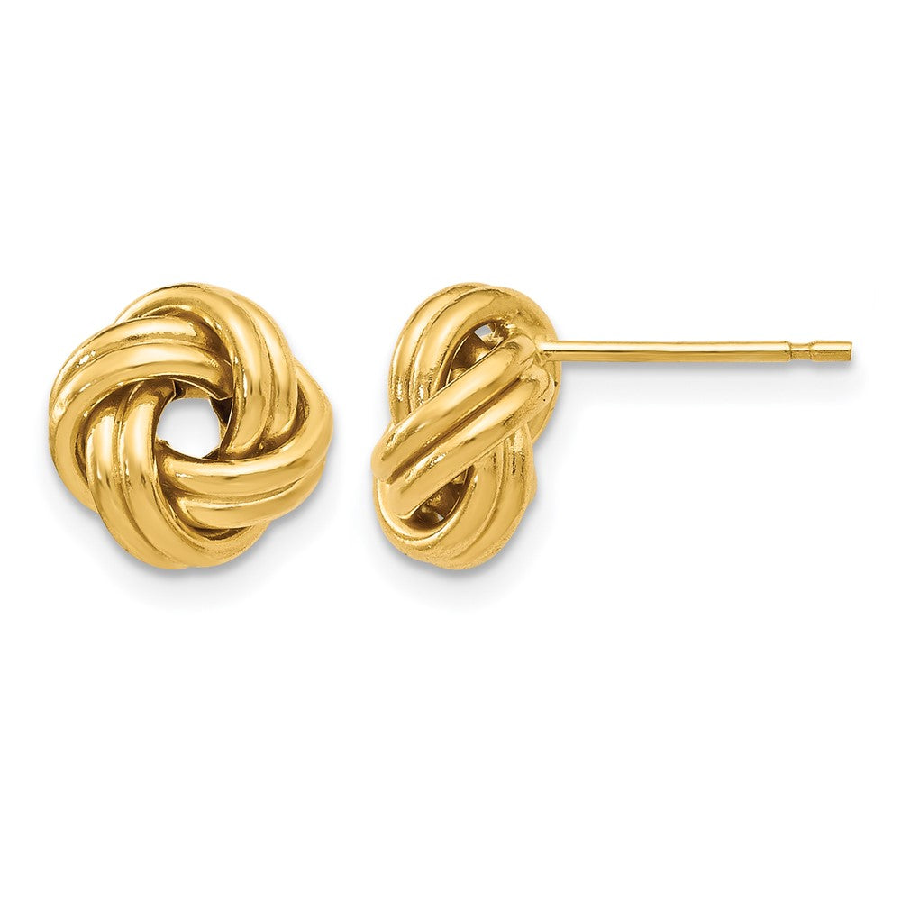 14K Yellow Gold Polished Love Knot Post Earrings