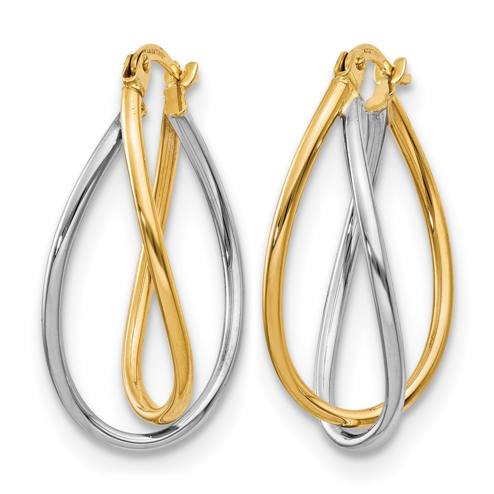 14K Two Tone Polished Fancy Earrings