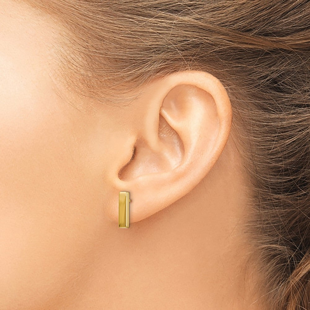 14K Yellow Gold Polished Post Bar Earrings