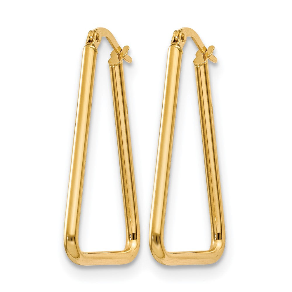 14K Yellow Gold Polished Geometric Shape Hoop Earrings