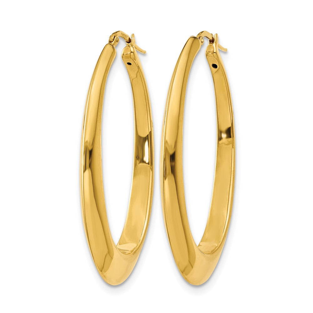 14K Yellow Gold Polished Hoop Earrings