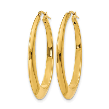 14K Yellow Gold Polished Hoop Earrings