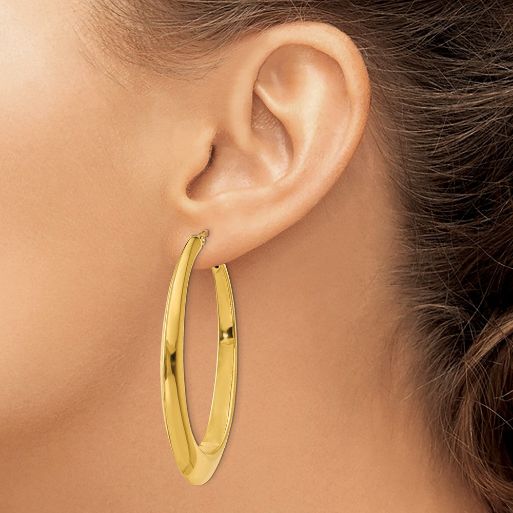 14K Yellow Gold Polished Hoop Earrings