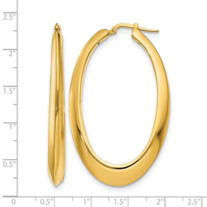 14K Yellow Gold Polished Hoop Earrings