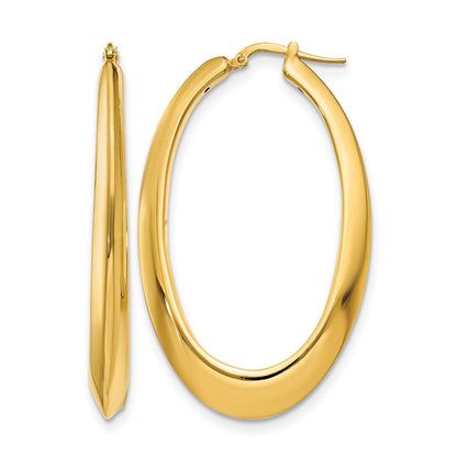 14K Yellow Gold Polished Hoop Earrings