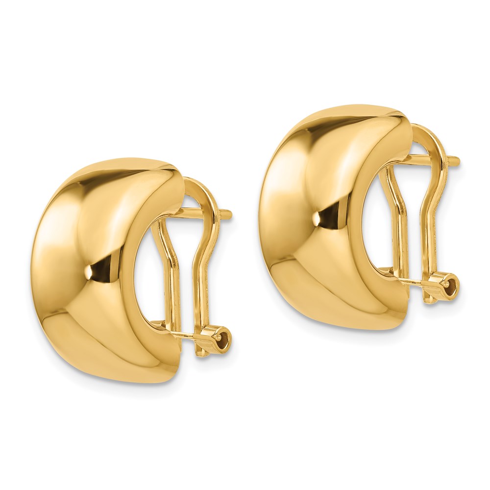 14K Yellow Gold Polished Omega Back Earrings