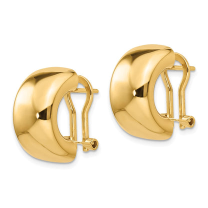 14K Yellow Gold Polished Omega Back Earrings