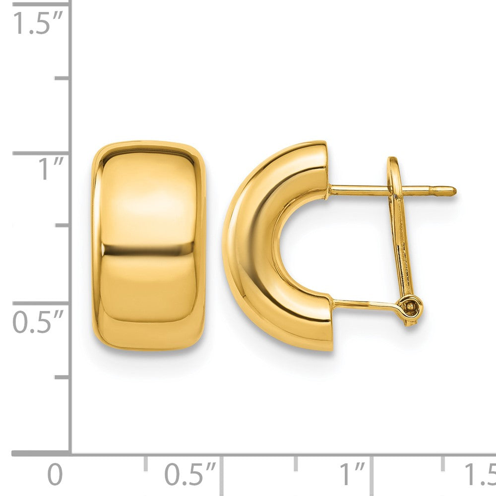 14K Yellow Gold Polished Omega Back Earrings
