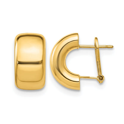 14K Yellow Gold Polished Omega Back Earrings