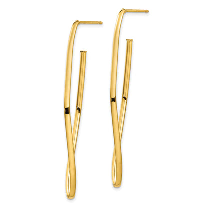 14K Yellow Gold Polished Post Dangle Earrings