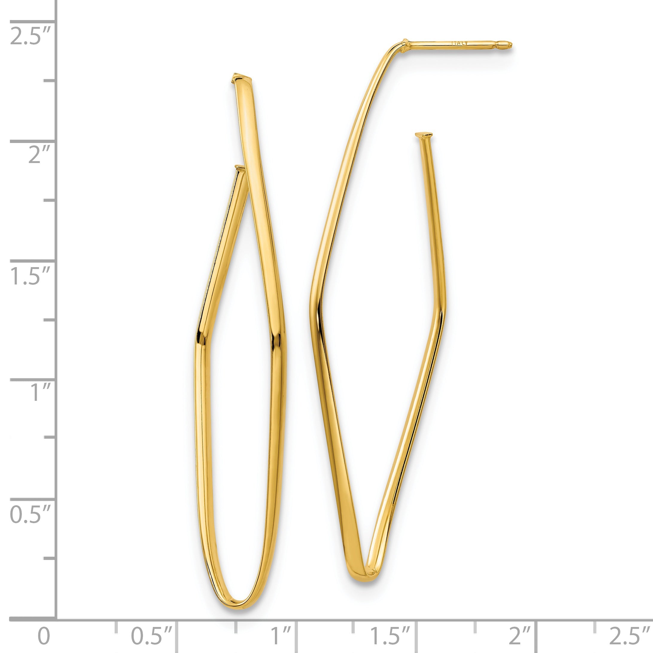 14K Yellow Gold Polished Post Dangle Earrings