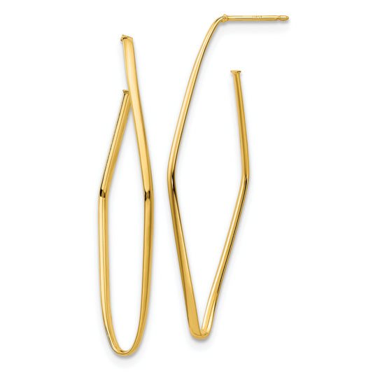14K Yellow Gold Polished Post Dangle Earrings