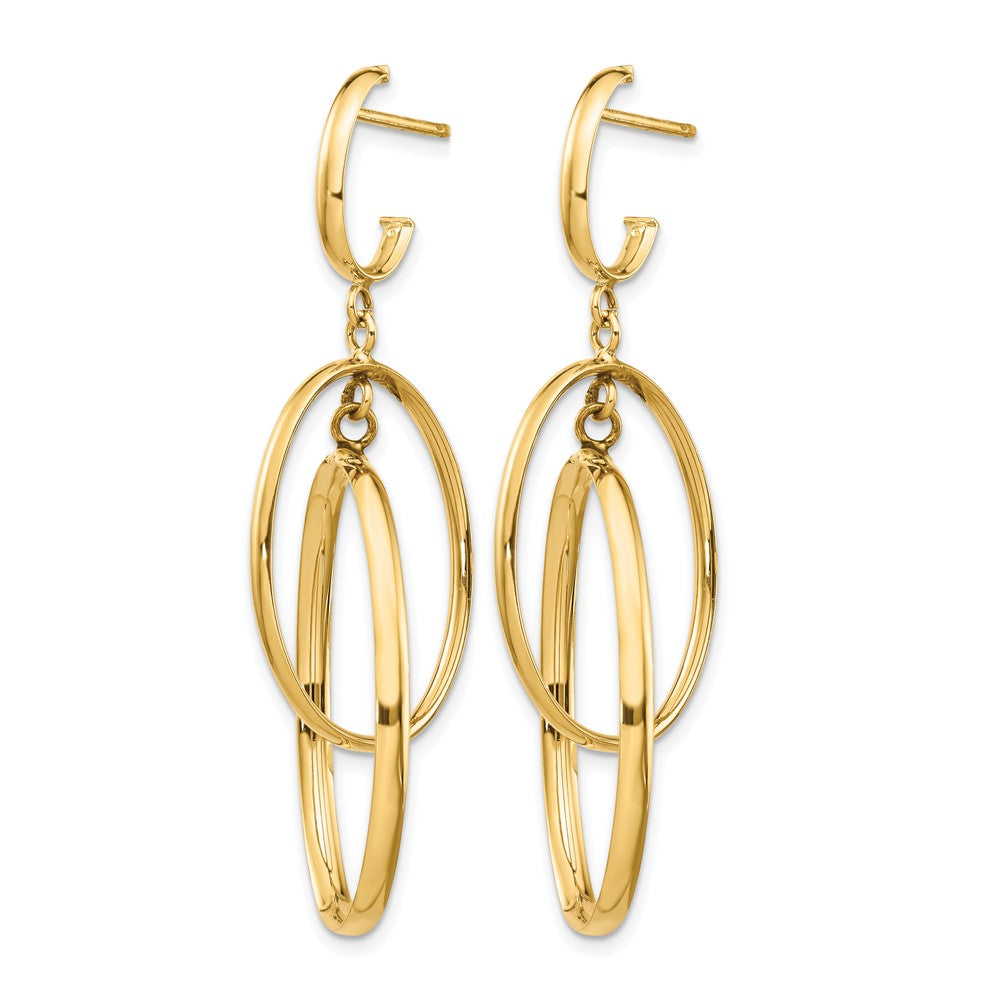 14K Yellow Gold Polished Post Dangle Earrings